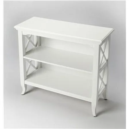 Newport Glossy White Low Bookcase